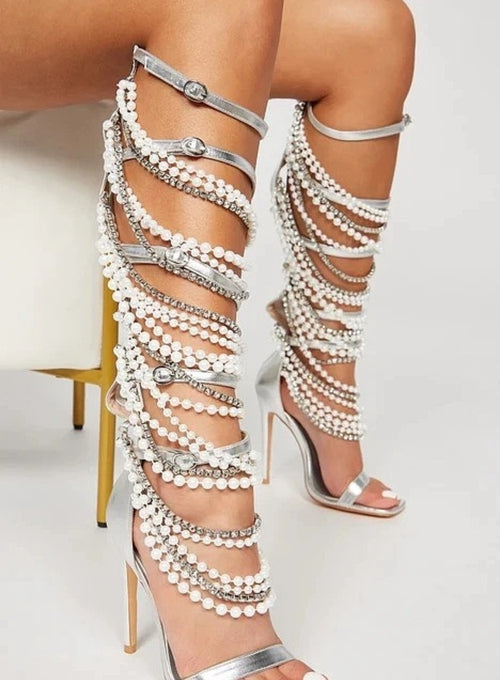 Sienna Luxe Crystal Gladiator Heels