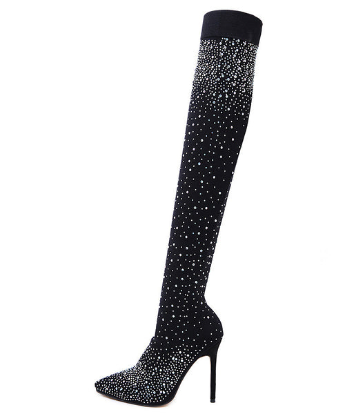 ‘Anastasia’ Rhinestone Thigh High Boot