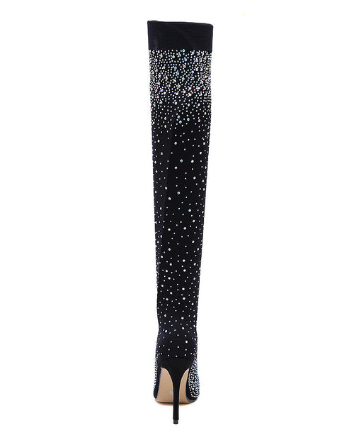 ‘Anastasia’ Rhinestone Thigh High Boot