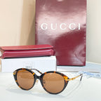 Gucci Aurora Round Metal-Temple Sunglasses