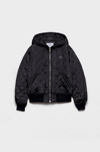 Prada Nero Quilted Re-Nylon Hooded Bomber Jacket