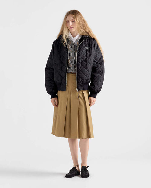 Prada Nero Quilted Re-Nylon Hooded Bomber Jacket