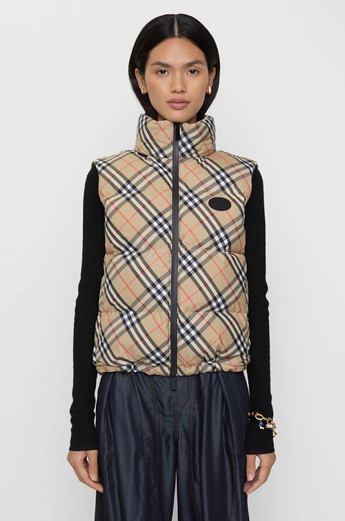 Burberry Vintage Check Hooded Down Vest