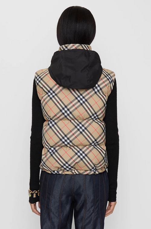 Burberry Vintage Check Hooded Down Vest