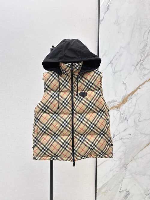 Burberry Vintage Check Hooded Down Vest