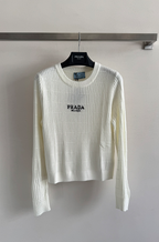 Prada Milano Ribbed Logo Knit Sweater