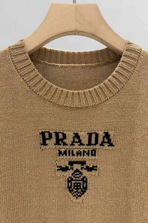 Prada Crest Emblem Knit Sweater