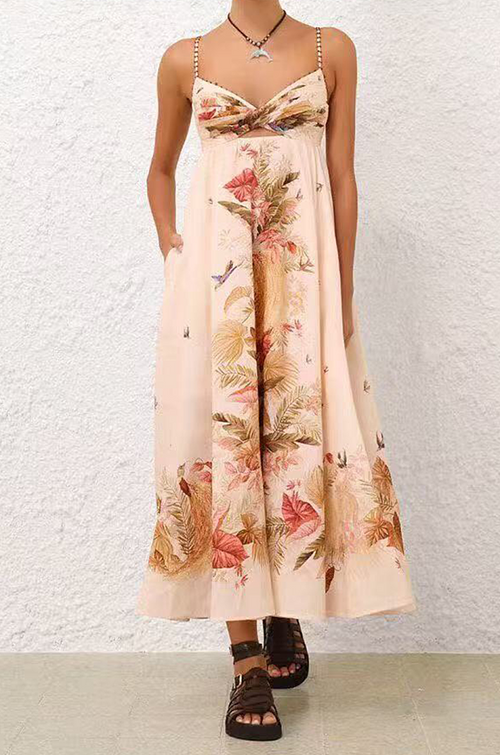 Zimmermann Jardin Enchanté Cutout Midi Dress