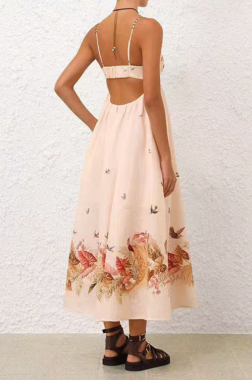 Zimmermann Jardin Enchanté Cutout Midi Dress