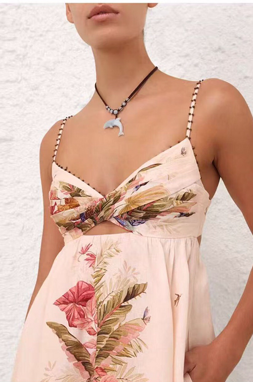 Zimmermann Jardin Enchanté Cutout Midi Dress