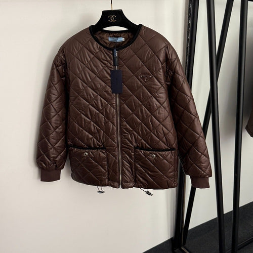 Prada Quilted Chocolate Nylon Jacket