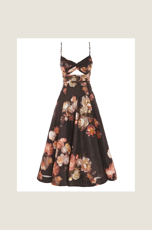 Zimmermann Nocturne Bloom Cut-Out Midi Dress