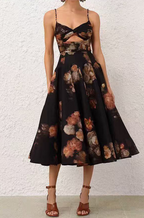 Zimmermann Nocturne Bloom Cut-Out Midi Dress