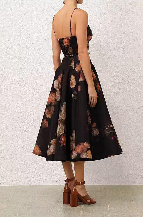 Zimmermann Nocturne Bloom Cut-Out Midi Dress