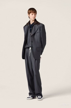 Miu Miu Pinstripe Contrast-Collar Suit Jacket