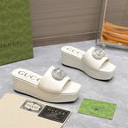GG Monogram Wedge Sandals