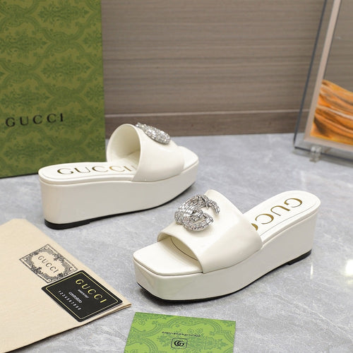 GG Monogram Wedge Sandals
