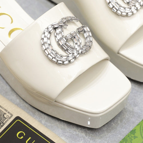 GG Monogram Wedge Sandals