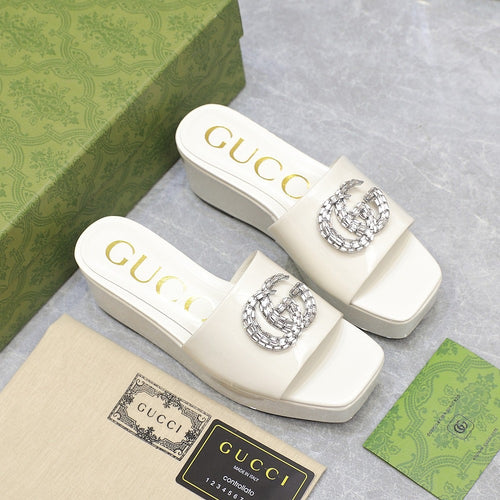 GG Monogram Wedge Sandals