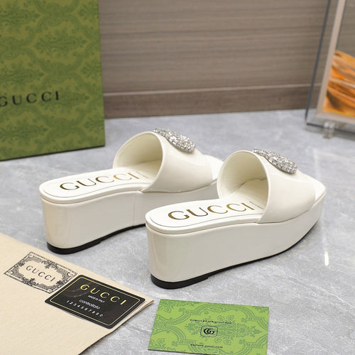 GG Monogram Wedge Sandals