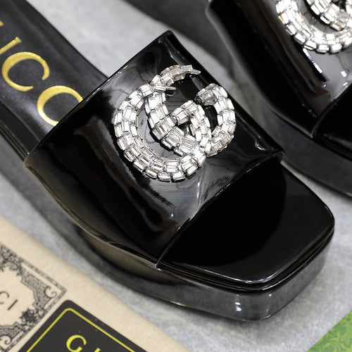 GG Monogram Wedge Sandals