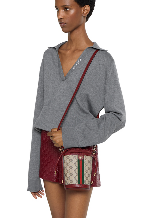 Gucci Ophidia GG Bucket Bag with Web Stripe