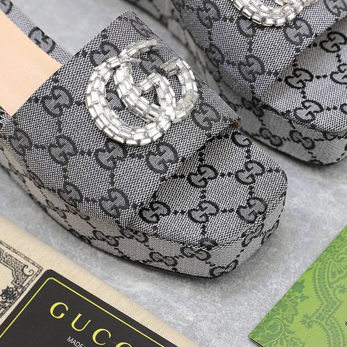 GG Monogram Wedge Sandals
