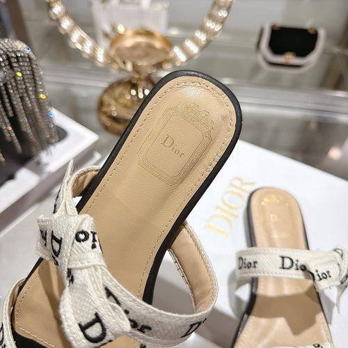 Dior Ribbon Slide Sandals