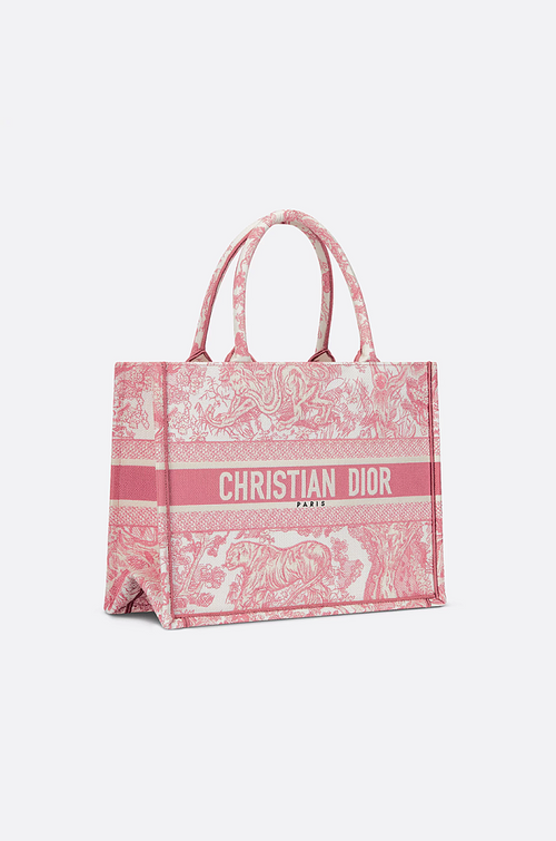 Dior Medium Toile de Jouy Embroidered Book Tote – Rose Éclat Edition
