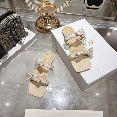Dior Ribbon Slide Sandals