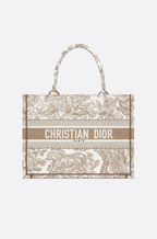 Christian Dior Medium “Toile de Jouy” Book Tote in Beige Embroidery