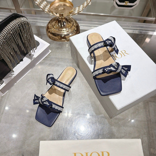 Dior Ribbon Slide Sandals