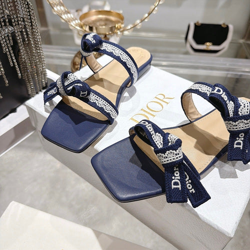 Dior Ribbon Slide Sandals