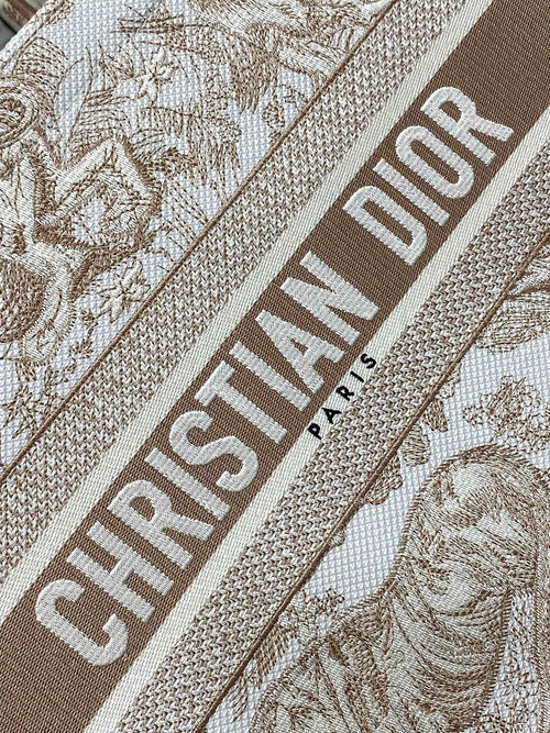 Christian Dior Medium “Toile de Jouy” Book Tote in Beige Embroidery