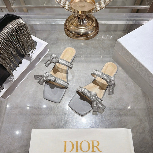 Dior Ribbon Slide Sandals