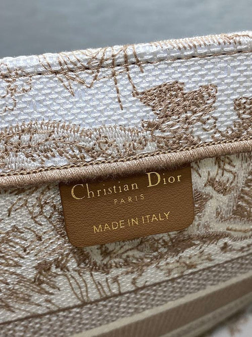 Christian Dior Medium “Toile de Jouy” Book Tote in Beige Embroidery