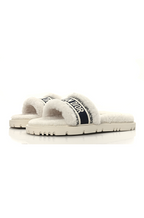 Christian Dior Dway Shearling Embroidered Slides