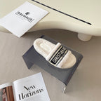 Christian Dior Dway Shearling Embroidered Slides