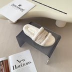 Christian Dior Dway Shearling Embroidered Slides