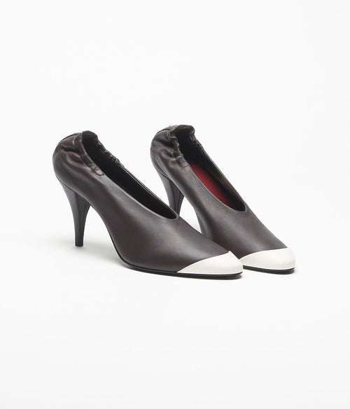 CHANEL Sculpted Cap-Toe Pumps