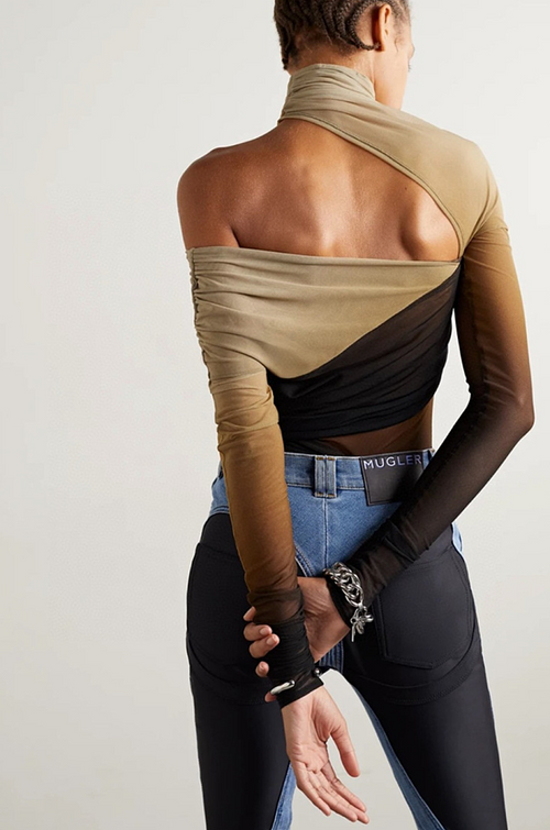 ‘Moncler’ Ombre Illusion Mesh Bodysuit – S–L