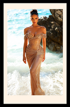 Sirène d’Or Liquid Gold Mesh Gown