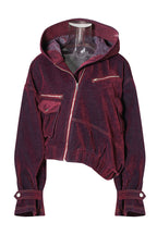 Crimson Eclipse Cropped Hooded Jacket