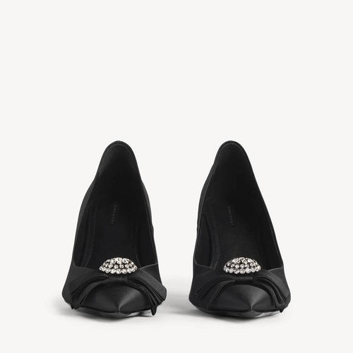 BALENCIAGA Crystal Bow Satin Pumps