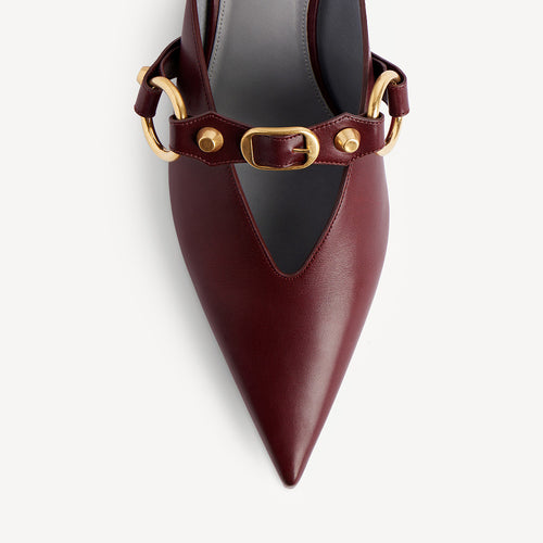 BALENCIAGA Monaco Buckle Leather Mules