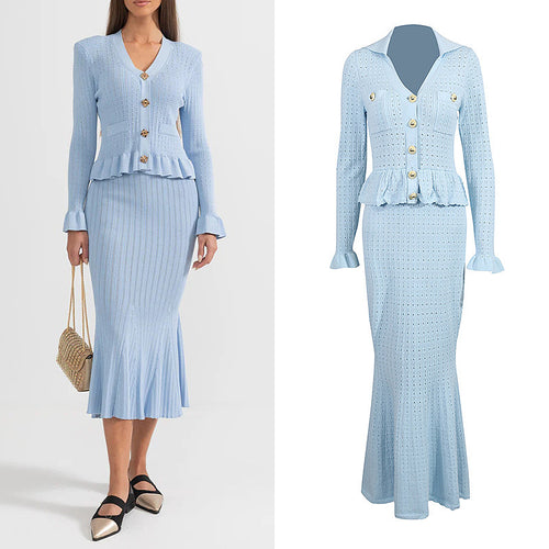 Élise Royale Knit Skirt Set