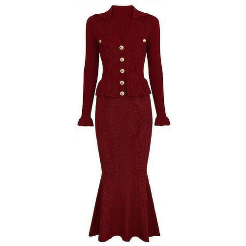 Élise Royale Knit Skirt Set