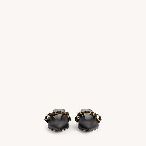 BALENCIAGA Monaco Buckle Leather Mules