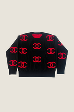 Chanel Noir Rouge Emblem Sweater