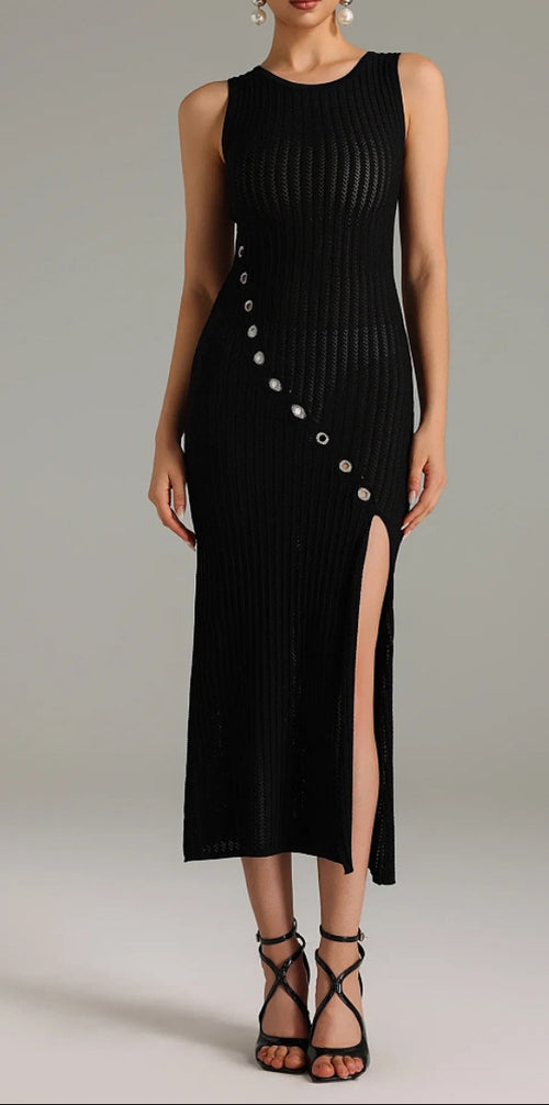 Noir Axis Grommet Knit Dress